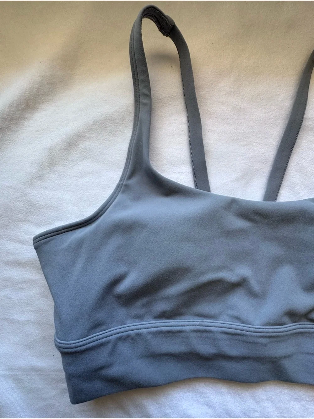 Vuori Light Gray Scoop Sports Bra